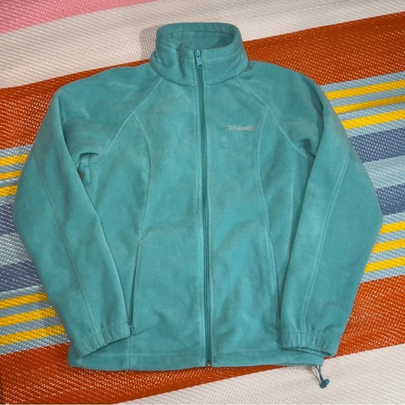 Columbia Teal Polar Fleece Full-Zip Jacket Women’s Size Small - Picture 1 of 3